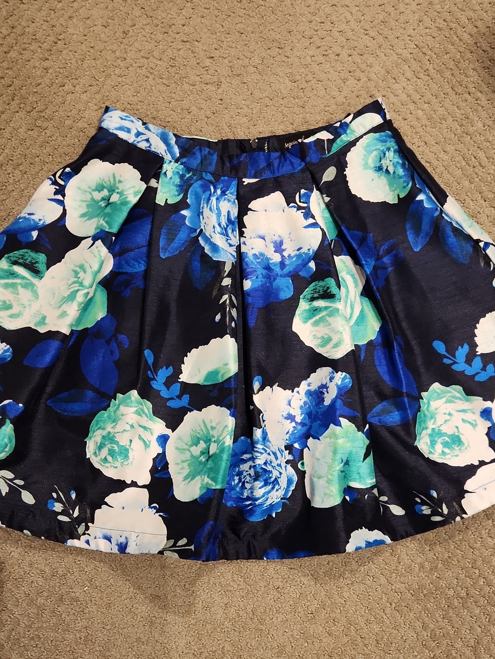 NEW Sequin Hearts Womens Navy Lace Floral Skirt Juniors Sz 9